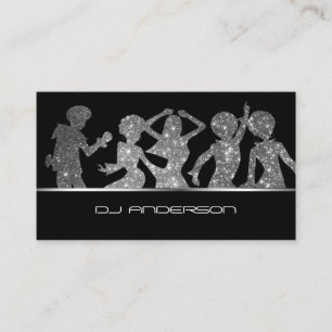 Professionell DJ Dancing Silhouettes Visitkort