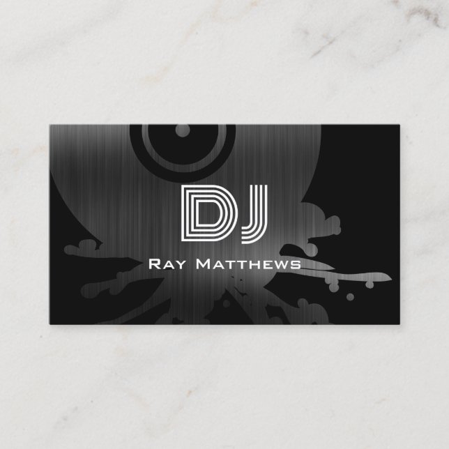 Professionell DJ Music Producer Black and White Visitkort (Framsida)