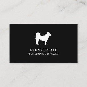 Professionell Dog Walker Black Visitkort