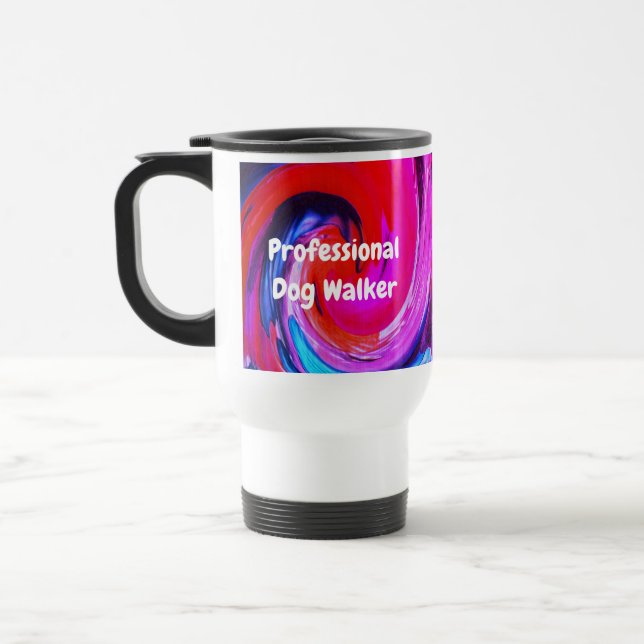 Professionell Dog Walker Bright Swirl Tie Dye Resemugg (Vänster)