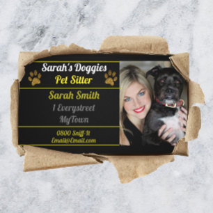 Professionell Dog Walker Pet Sitter Visitkort