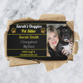 Professionell Dog Walker Pet Sitter Visitkort