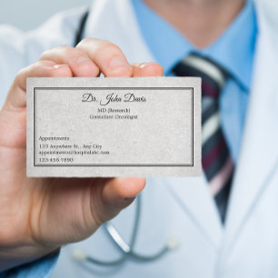 Professionell Doktor Grått Black Personlig Visitkort