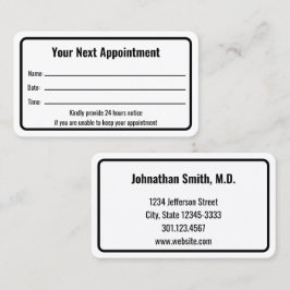 Professionell Dr Office Möte Reminder Card Tidsbeställning Kort