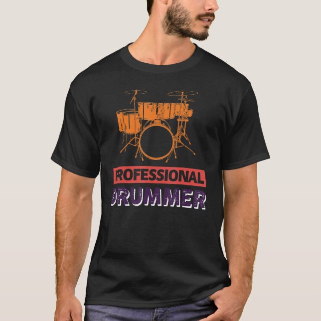 Professionell Drummer T Shirt (Framsida)