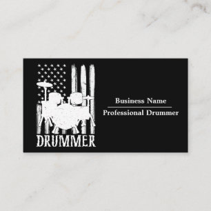 professionell Drums Drummer American Flagga Visitkort