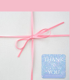 Professionell Dusty Blue Glitter Tack Stickers Fyrkantigt Klistermärke