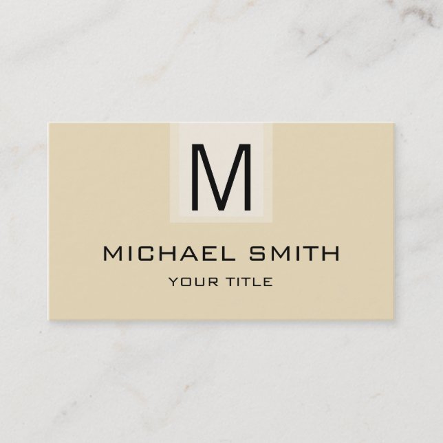 Professionell Dutch White Solid Färg Monogram Visitkort (Framsida)
