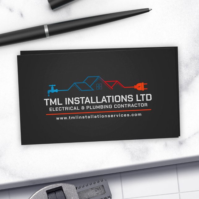 Professionell Electrical & RVS ConTRAR Visitkort (Skapare uppladdad)