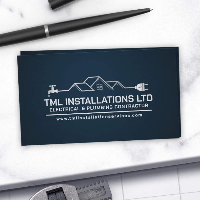 Professionell Electrical & RVS ConTRAR Visitkort (Skapare uppladdad)