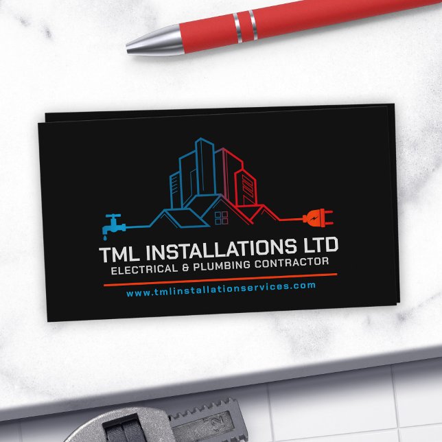Professionell Electrical & RVS ConTRAR Visitkort (Skapare uppladdad)
