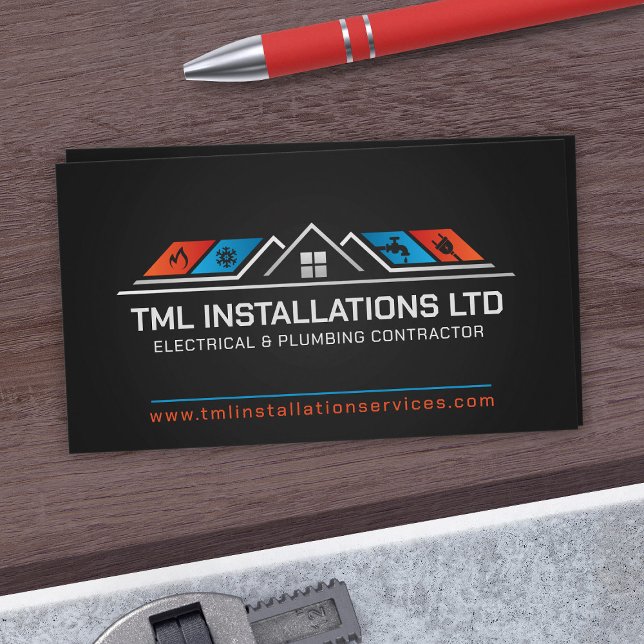 Professionell Electrical & RVS ConTRAR Visitkort (Skapare uppladdad)