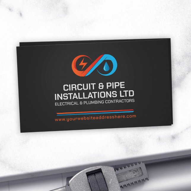 Professionell Electrical & RVS ConTRAR Visitkort (Skapare uppladdad)