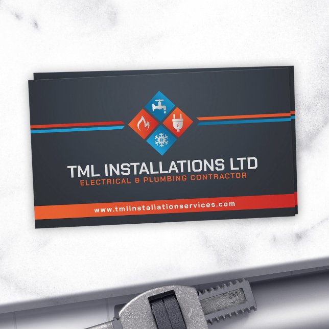 Professionell Electrical & RVS ConTRAR Visitkort (Skapare uppladdad)