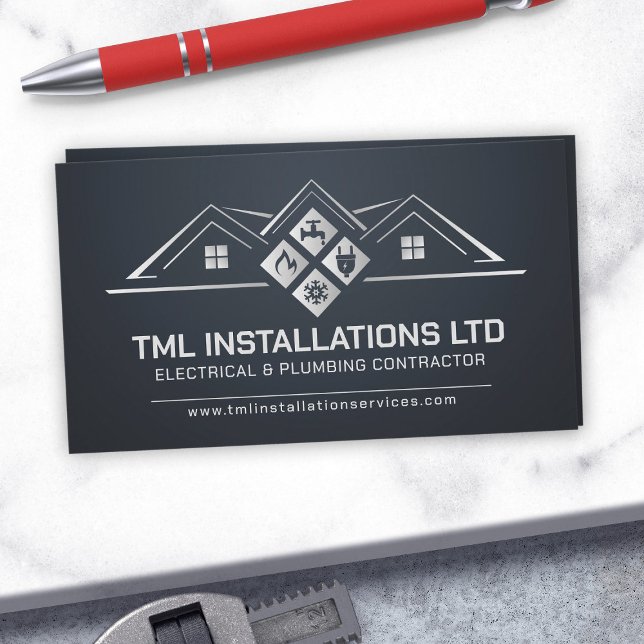 Professionell Electrical & RVS ConTRAR Visitkort (Skapare uppladdad)