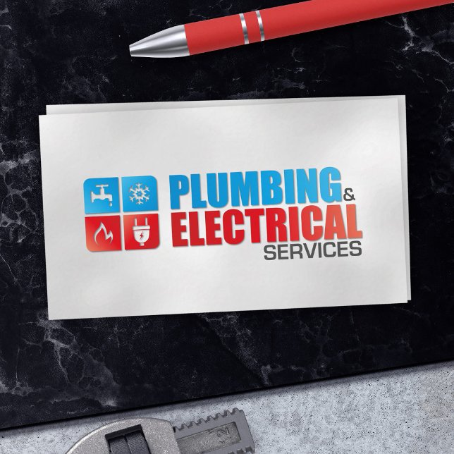 Professionell Electrical & RVS ConTRAR Visitkort (Skapare uppladdad)