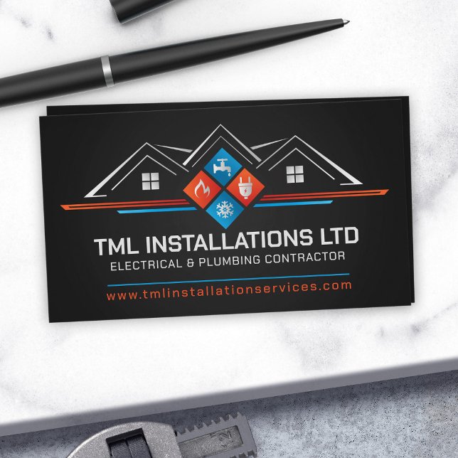 Professionell Electrical & RVS ConTRAR Visitkort (Skapare uppladdad)