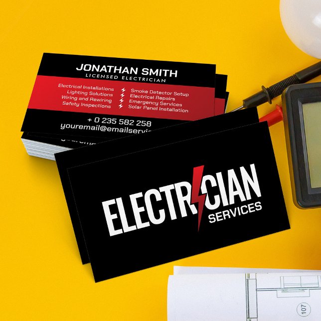 Professionell Electrician - Electrician Visitkort (Skapare uppladdad)