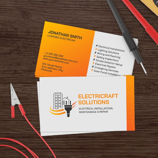 Professionell Electrician - Electrician Visitkort (Skapare uppladdad)