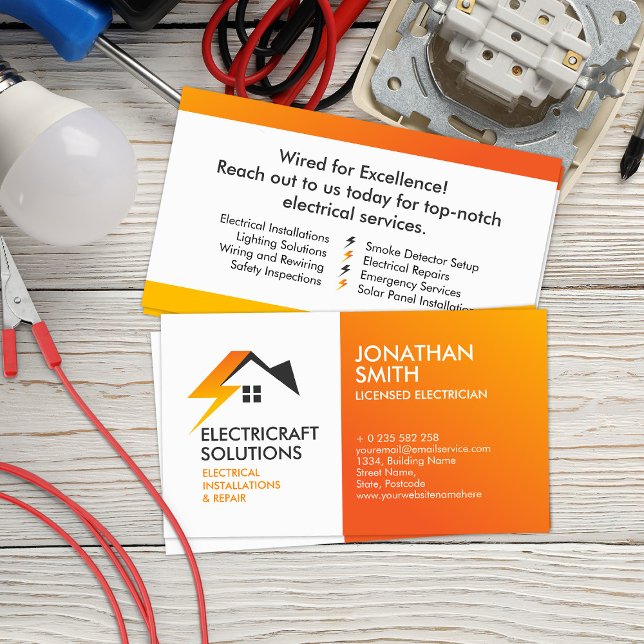 Professionell Electrician - Electrician Visitkort (Skapare uppladdad)