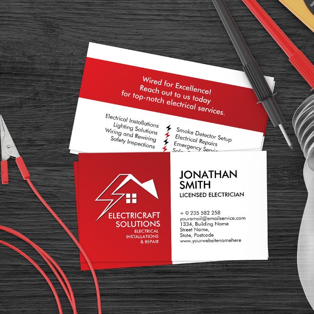 Professionell Electrician - Electrician Visitkort (Skapare uppladdad)