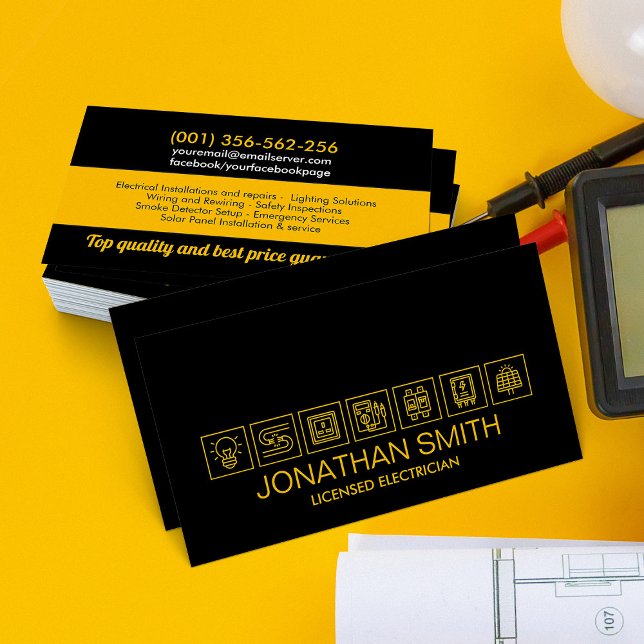 Professionell Electrician - Electrician Visitkort (Skapare uppladdad)