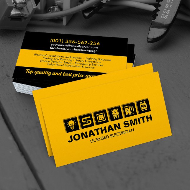 Professionell Electrician - Electrician Visitkort (Skapare uppladdad)