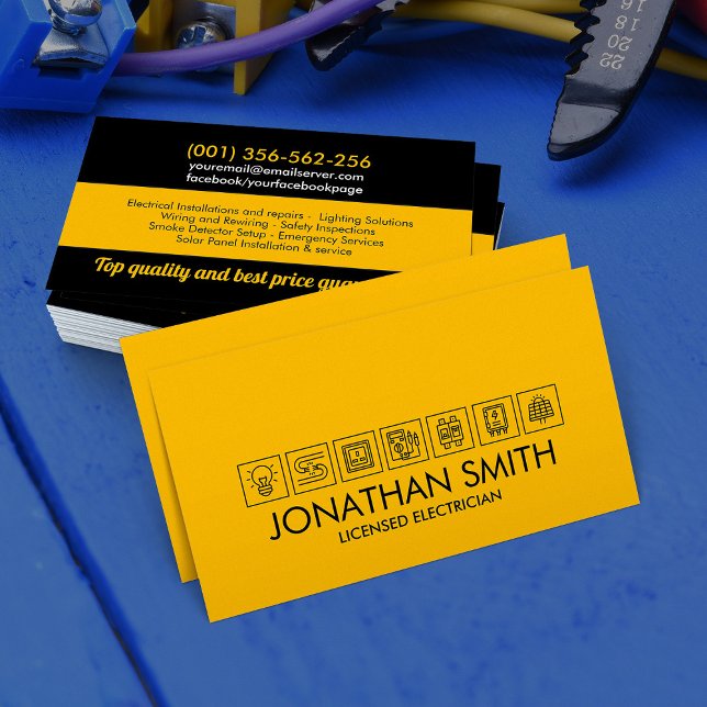 Professionell Electrician - Electrician Visitkort (Skapare uppladdad)