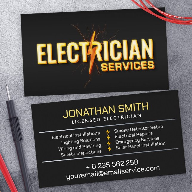Professionell Electrician - Electrician Visitkort (Skapare uppladdad)