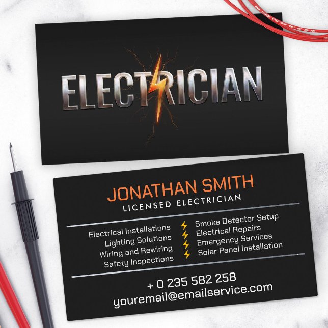 Professionell Electrician - Electrician Visitkort (Skapare uppladdad)