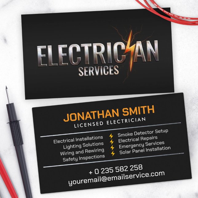 Professionell Electrician - Electrician Visitkort (Skapare uppladdad)