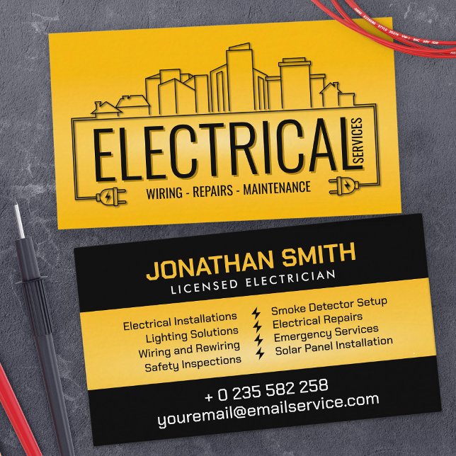 Professionell Electrician - Electrician Visitkort (Skapare uppladdad)