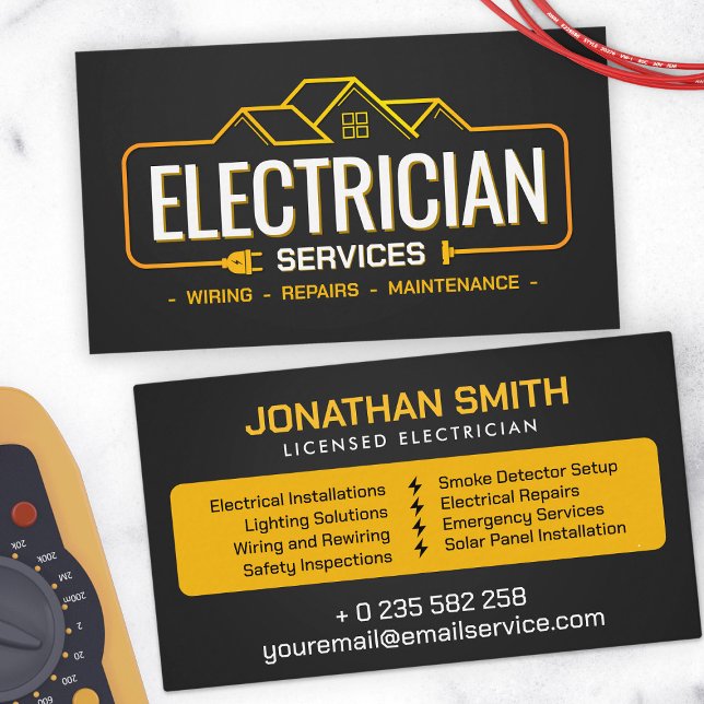 Professionell Electrician - Electrician Visitkort (Skapare uppladdad)
