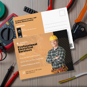 Professionell Electrician Service Direct Mail Vykort