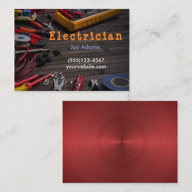 Professionell Electrician Verktyg Maintenance Visitkort (Fram/baksida)