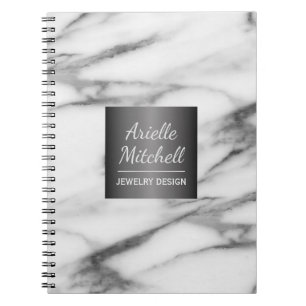 Professionell Elegant Alabaster Marble Mönster Anteckningsbok