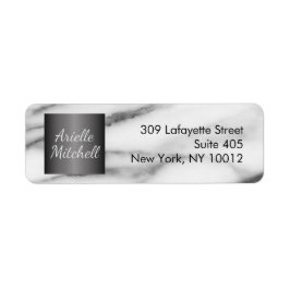 Professionell Elegant Alabaster Marble Mönster Returadress Etikett