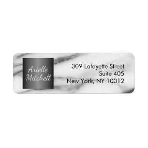 Professionell Elegant Alabaster Marble Mönster Returadress Etikett
