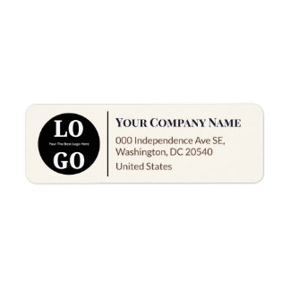 Professionell Elegant Anpassad Logotyp Returadress Etikett
