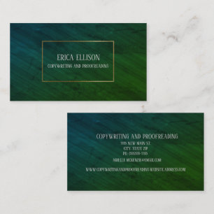 Professionell Elegant Blå Grön Guld Copywriting Visitkort