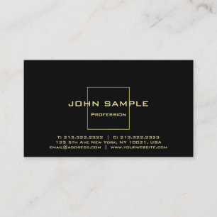 Professionell Elegant Black and Guld Gloss Modern Visitkort