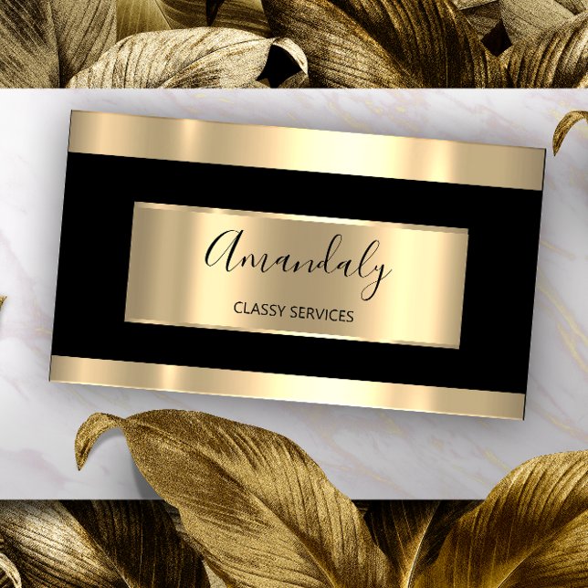 Professionell Elegant Black Guld KONSULTERAD Blogg Visitkort (Professional Elegant Black Gold CONSULTING Blogger Business Card)