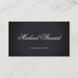 Professionell Elegant Black Leather med Finare Tex Visitkort