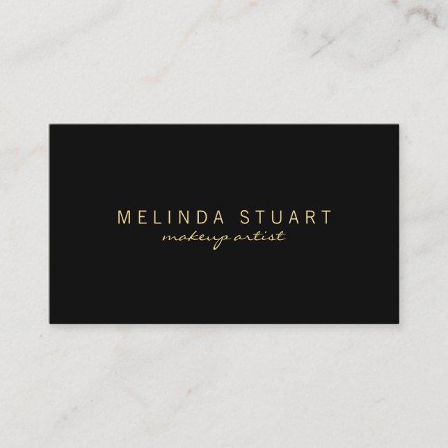 Professionell Elegant Black och Guld Möte Tidsbeställning Kort (Framsida)