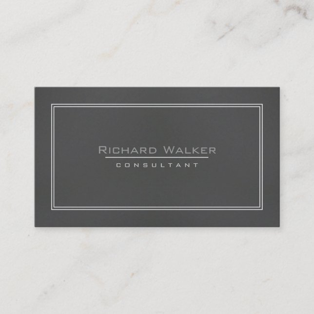 Professionell Elegant Black Wood Square Boarder Visitkort (Framsida)
