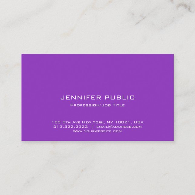 Professionell Elegant Blue Violet Modern Simple Visitkort (Framsida)