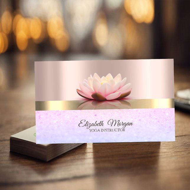 Professionell Elegant Bokeh, Lotus Roséguld Visitkort (Skapare uppladdad)