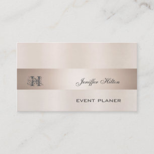 Professionell elegant chic champagne ro monogram visitkort