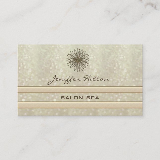 Professionell elegant chic glittery dandelion visitkort (Framsida)