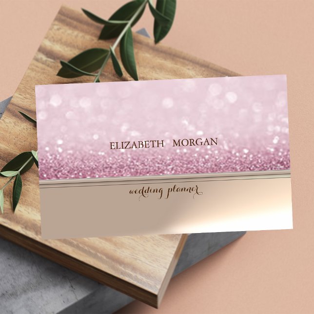 Professionell Elegant Chic Glittrig Bokeh Visitkort (Skapare uppladdad)